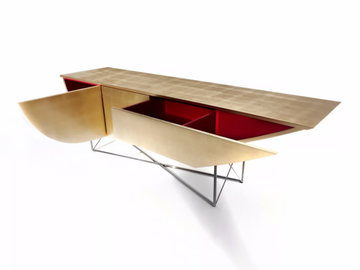 NESSUN DORMA - Rectangular gold leaf console table with drawers by ERBA ITALIA - view 2